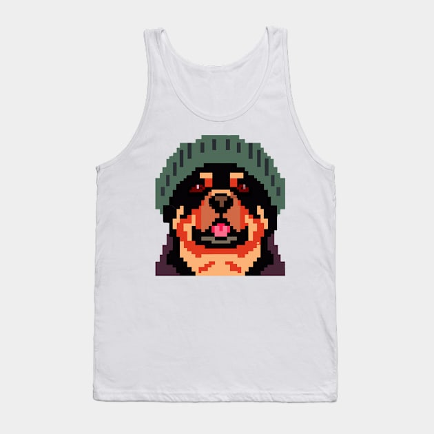 Rottweiler Pixel Art Dog Lover Puppy Tank Top by BetterManufaktur